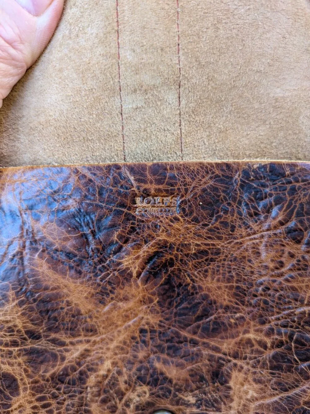 VTG Rolfs Wilderness Collection Distressed Brown Cowhide Leather Waist Purse/Bel